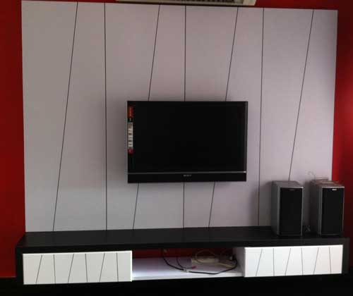 Black And White TV Cabinet Design