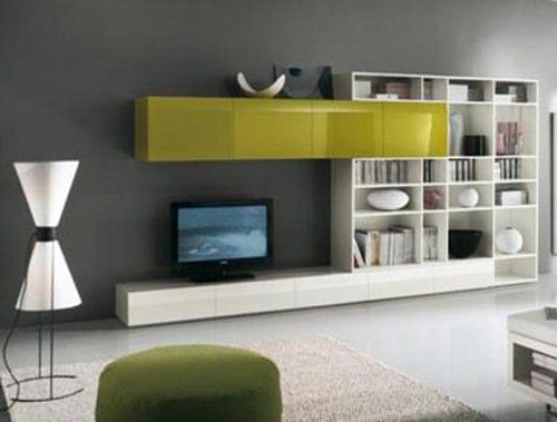 White-and-yellow-tv-cabinet-design