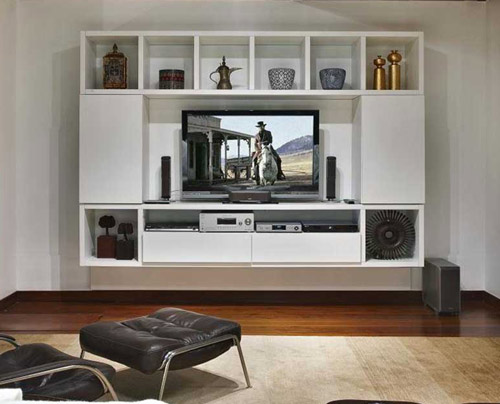 White Colour TV Cabinet Design